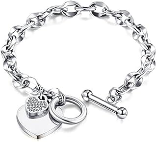 Eira Wen ® Sterling Silver Plated Bracelet for women Hypoallergenic Authentic Swarovski Crystal Bracelet for Girl Heart Charm women Mother's Day Gifts for Her Mum Wife Silver/Rose Gold