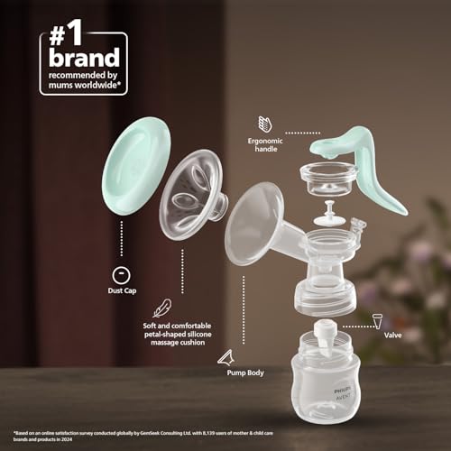 Image of Philips Avent Essential Manual Breast pump SCF417 /11 | Easy Silicone massage cushion & Ergonomic handle, Soft & Gentle, BPA Free