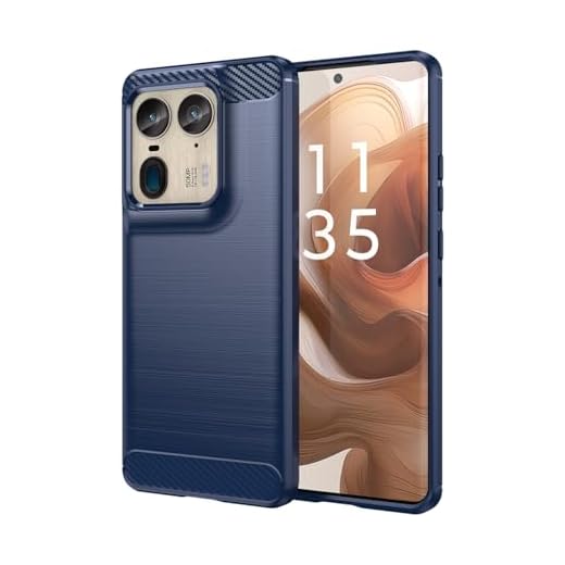 Sidande Capa para Motorola Edge 50 Ultra/Moto X50 Ultra 5G XT2401-2, capa ultrafina com absorção de choque de fibra de carbono TPU borracha protetora para Motorola Edge 50 Ultra 5G azul marinho