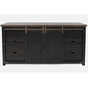 Jofran Madison County 70 Reclaimed Pine Barn Door Farmhouse Buffet Sideboard Server Only Vintage Black