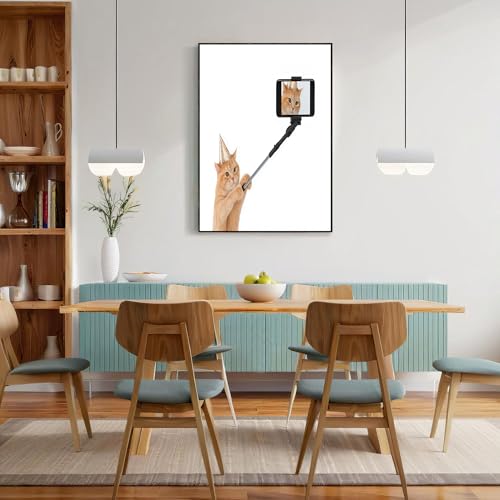 Pintura artística de gato en 3D: lienzo moderno naranja de 60x90cm 4