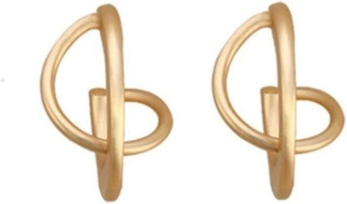 Exquisita moda Metal doble círculo elegante mujer niñas coreano oro Stud pendientes aro joyería de moda pendientes redondos Attractive processing