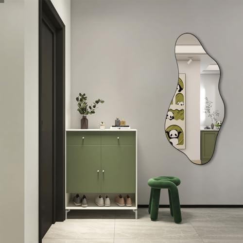 DAOYIJIAJU Irregular Frameless Mirror, 47.2"x21.6" Asymmetrical Aesthetic Wall Mirrors, Modern Organic Shape Mirrors for Living Room Bedroom Entryway Hallway, Horizontal or Vertical Hanging — view 3