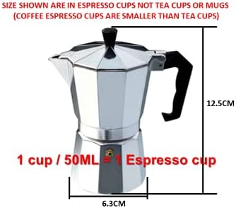 Manchester Bee Italian Espresso Maker 1 Cup Italian Stove Top Coffee Percolator Moka Pot 1 Cup / 50ml