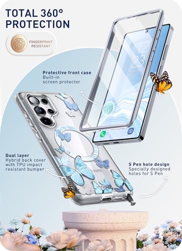 Protection intégrale S25 Ultra avec protège écran compatible empreinte digitale