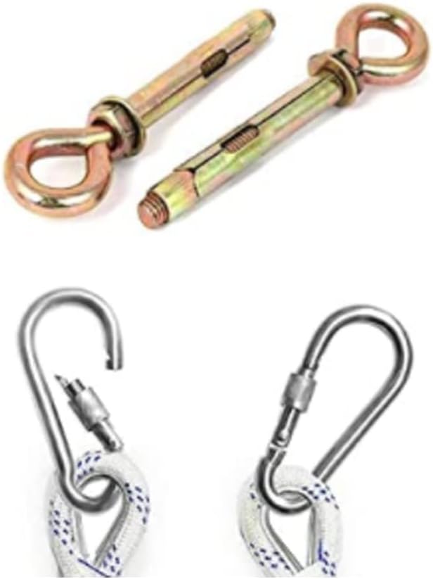 Fire Escape Rope Ladder Emergency Disaster Evacuation Ladder with 2 Hooks and 2 Expansion Screw Hook Rescue Relief for Emergency Response Such as Escape Deploy in Fire,Load Capacity 300kg(8M/26ft) - - 