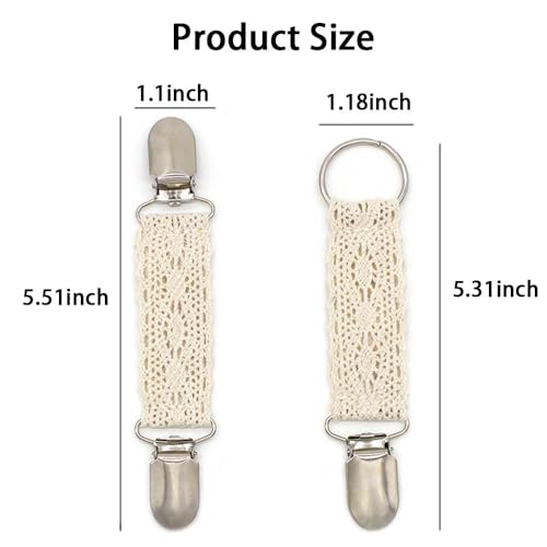 Image of 4PCS Sweater Dress Cinch Clip&Hat Clip,Shirt Ties Clips for Women,Mitten Clips,Clothes Clips,Waist Cincher Clip,Scarf Clip,Shawl Clips for Women Girls Clothing Decoration (Lace)