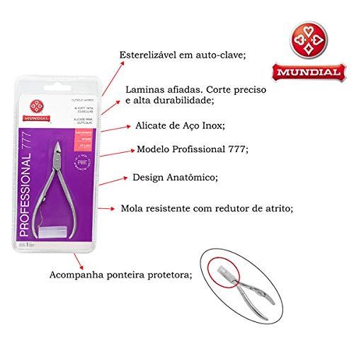 Kit 3 Alicates Mundial 777-3 Espatulas 3 Palitos 3 Corte
