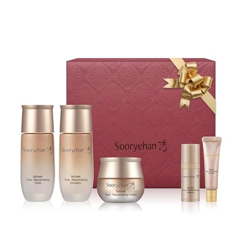 Sooryehan Bichaek True-Rejuvenating Skincare Set (206 ml/6.97 fl oz) - Radiant and Firm Skin, Skin Elasticity by LG Beauty. Korean Panax Ginseng, Korean Medicine Extracts