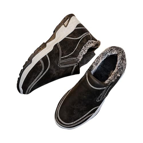 Mocasines de invierno para hombre: despídete del frío con forro de felpa negro 41 1/3