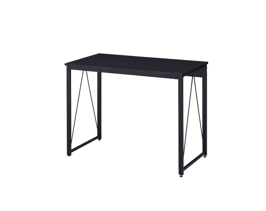 Computer Desk 35 inch Home Office Desk Writing Study Table Modern Simple Style PC Desk with Black Metal Frame (Black)