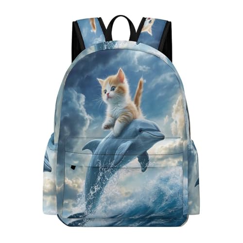 Sac à dos dauphin chat pour école primaire du CE1 au CM2