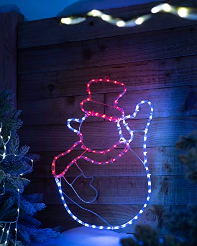 WeRChristmas Christmas Waving Snowman Rope Light Silhouette Decoration, Bright White, 50 cm - Image 3