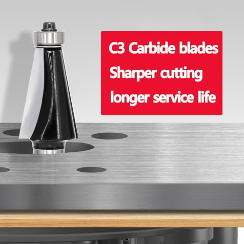 Image of Chamfer Router Bit 1 /2 Shank, 10 Degree Carbide 2-Flute Chamfer Cut, Edge Forming Bevel Router Bit, Chamfer Bit Miter Angle Router Cutters, for Miter Joints