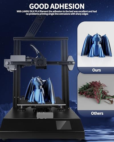 Image of LANDU Silk Dual Color PLA Filament 1.75mm 1KG, 3D Printer Filament Dimensional Accuracy + /- 0.02mm, Coextrusion Filament PLA Shiny Filament Fits for Most FFF 3D Printers,1KG Spool (2.2lbs) Black Blue
