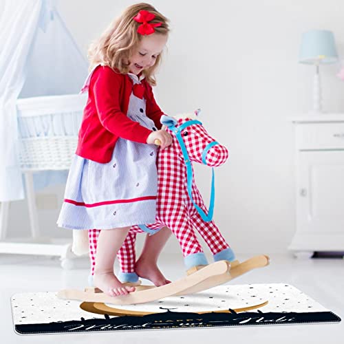 Alfombra de puerta exterior lavable con estampado de luna y base resistente antideslizante 5