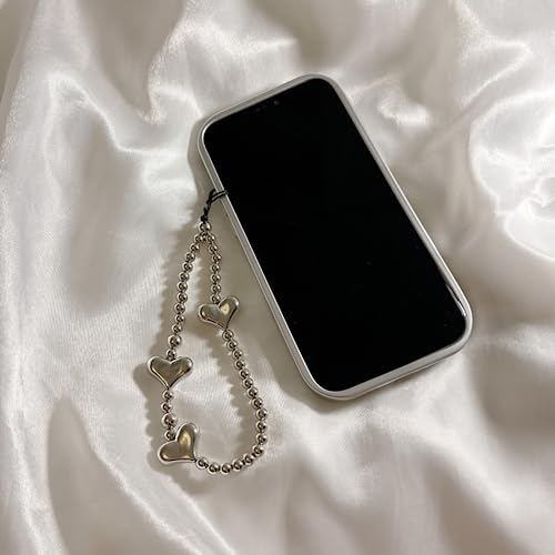 [EZ PEACH] ストラップ スマホ 手首 落下防止 携帯 ハンドストラップ ハート 女の子 吊り下げペンダント装飾 落下防止 カラフルビーズ スマホ小物 全機種対応 (F)