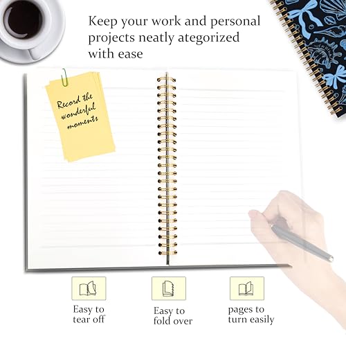 Carnet de notes à spirale Blue Coquette 14x21 cm pour journal - 4
