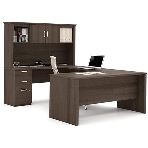 Atlin Designs Wood Mahogany 4 Piece U Shaped Computer Desk with Hutch Atlin Designs Wood Mahogany 4 Piece U Shaped Computer Desk with Hutch