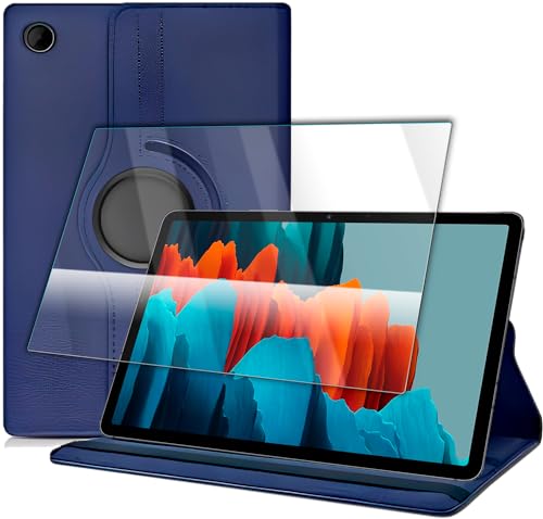 KIT Capa Giratória Azul + Película De Vidro compatível com Galaxy Tab S7 (Tela 11