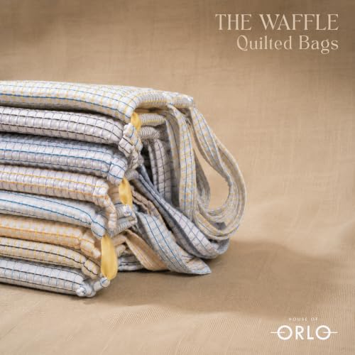 Image of Premium Cotton Waffle Quilted Tote Bag, Large Spacious Handbag for College, Office, Work, Travel, Shopping & Daily Use