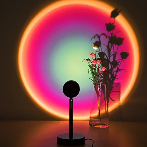 IOVECT Sunset Projection Lamp, 180 Degree Rotation USB Charging Sunset Projector Light, Sunset lamp Night Light, Modern Ambient Light, Sunset Projection lamp-(Rainbow)