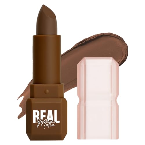 Image of Mila Beaute Real Matte Lipstick | Enriched With Rosehip Extract | Ultra Matte Finish & Long Lasting I Single Swipe, Lightweight & Comfortable - 4-HAZELNUT