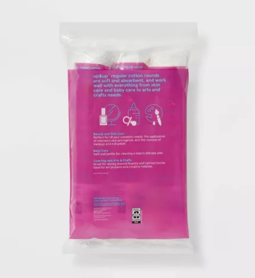 Cotton Rounds for Skincare, Beauty and Baby Care, Multi-Purpose Absorbent Pads