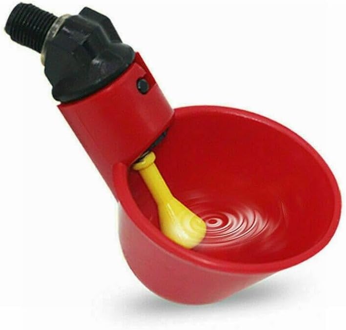 Automatic Waterer Cups for Chickens and Birds, Gravity Fed Poultry Water Drinking System Made of Plastic with Easy Detachable Cup
