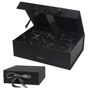 Vavicrap Schwarze Geschenkbox mit Schleife 21x17x7cm