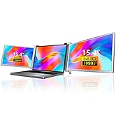 Zunate Drievoudige draagbare laptopmonitor, 15,4 inch Full HD 1080p IPS-scherm, drievoudig...