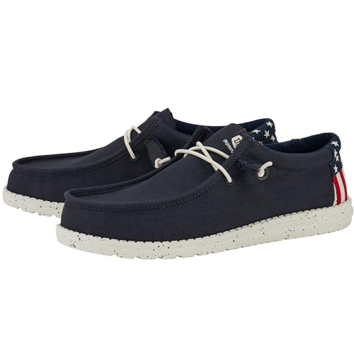 Image of HEYDUDE Wally Patriotic, Mens Shoes, Slip-on Loafers, Comfortable & Light-Weight