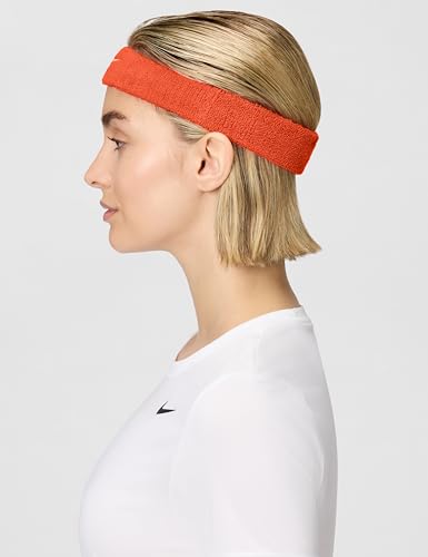 Image of NIKE Swoosh Classic Headband, Unisex - Team Orange /White, ONE Size
