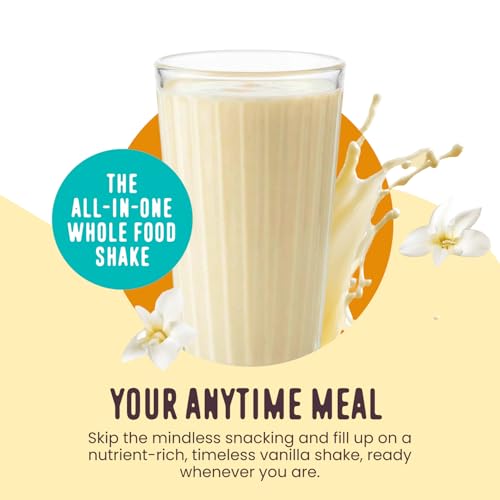 Image of FlavCity Vanilla All in One Protein Shake Powder - On the Go Meal Alternative + Collagen Peptides, Reishi & Cordyceps - Focus, Skin, Hair & Joint Support - 100% Grass Fed Whey, 20 Servings