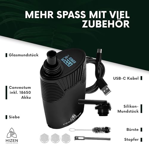 Kräuter-Verdampfer Hizen Vaporizers Convectum mit USB-C und 2 Mundstücken