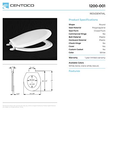 Abattant WC rond Centoco blanc pour rafraîchir la décoration de vos toilettes