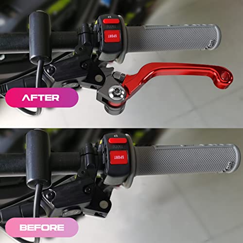 Billfaro 2Pcs Brake Levers,Adjustable Pivot Clutch Billet Folding Left & Right Hand Lever For Electric Bike For Surron Light Bee For Sur Ron X/S Segway X260/X160 Electric Bike(Red) #TOP3