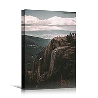 Canvas Wall Art Rocky Views Cool Dramatic Mountain Nature Photography Romantics - 12x18 inches