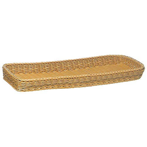 Plateau en polyrotin rectangulaire grand format 60x40x5 cm pour service de cuisine