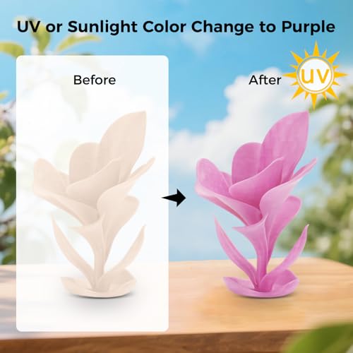Image of Comgrow 3D Printer Photosensitive Filament Single Color Light Change PLA 1kg (2.2 lbs) Spool 3D Printing Materials, Dimensional Accuracy + /- 0.03 mm, 1.75 mm, Light Change Purple