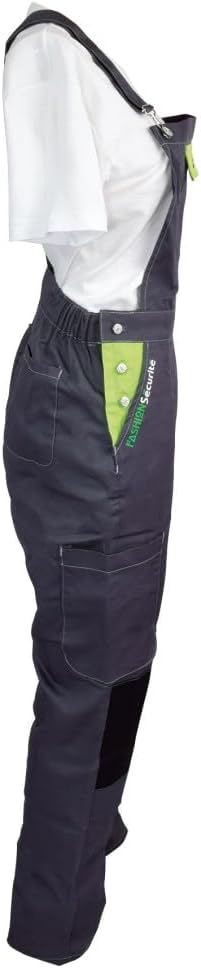 Fashion Safety Working 660140 Pep's Dungarees Size XS Grey/Lime