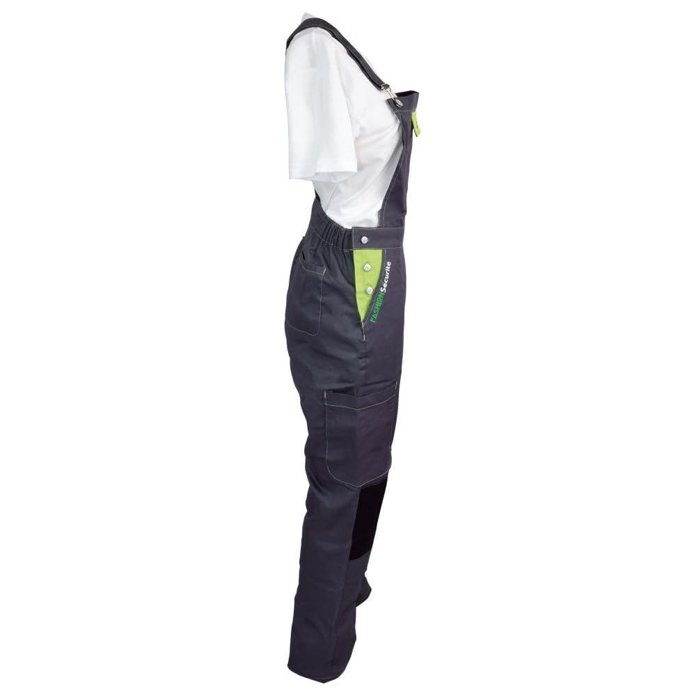 Femme Pep's Salopette de Travail, Gris (Gris/Citron), Taille: S (36/38) EU