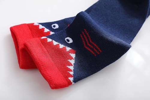 Image of Colourful Socks for Kids, Crew length, Soft Pure Cotton, Lightweight & Breathable, 1 to 9 Years, Pack of 5, Designer socks