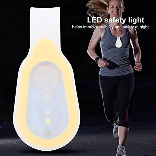 plplaaoo Clip on Flashlight,Running Light,Hands Free Clip on Torch,Silicone Night Cycling Safety Warning LED Flash Light Lamp for Camping Dog Walking Running Emergency Activities (Yellow) - Image 4