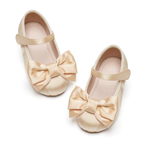 Image of GINFIVE Toddler Girls Dress Shoes Little Girls Mary Janes Ballerina Flats Shoes Toddler
