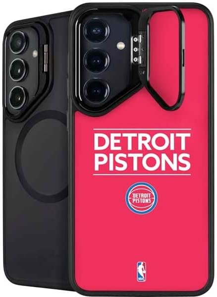 Skinit Kickstand Phone Case Compatible with Galaxy S25 Plus - Officially Licensed NBA Detroit Pistons Large Logo Design
