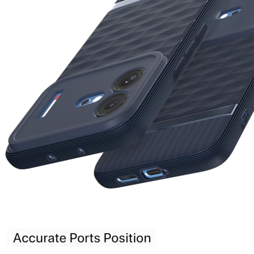 Image of Pikkme Back Cover for Nothing Phone 4b 5G Camera Protection 3D Hexa Cube Design Silicone Protective Bumper Case (Blue)