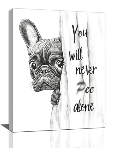 Toile bouledogue encadrée décoration murale bureau élégante