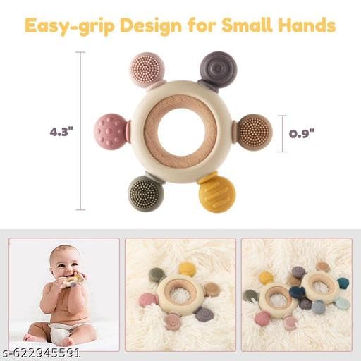 KENYS siliconn teethers for Baby| Baby Teething Toys - Natural Organicc Freezer Safe Teether Set| Soft Siliconee Fruit Teethers Toys, Infant and Toddler 2