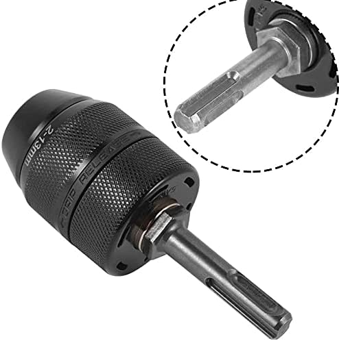Miniatura 7 de Adaptador sin llave SDS-Plus profesional de 0.079-0.512 in y 12 pulgadas con portabrocas